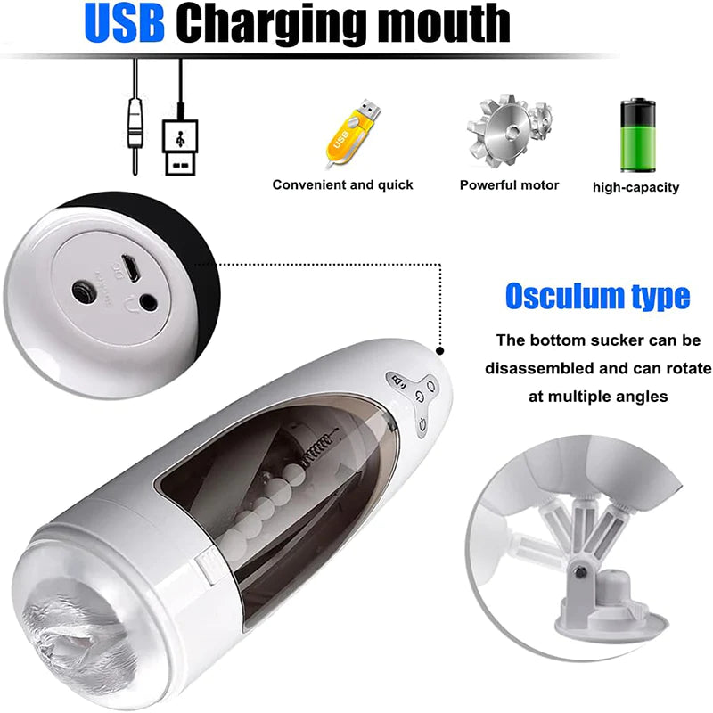 5-Frequency Suction 10-Frequency Rotation Male Masturbator