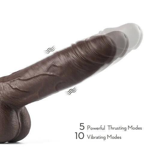 Realistic Vibrating Dildo Black 12 inch