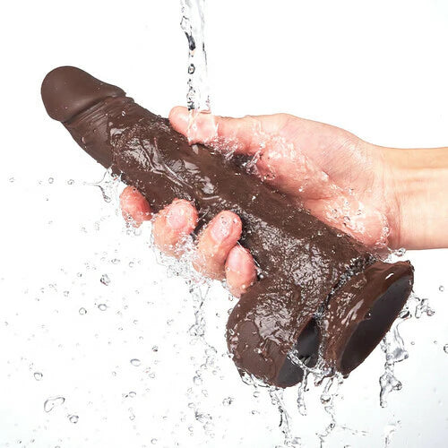 Realistic Vibrating Dildo Black 12 inch